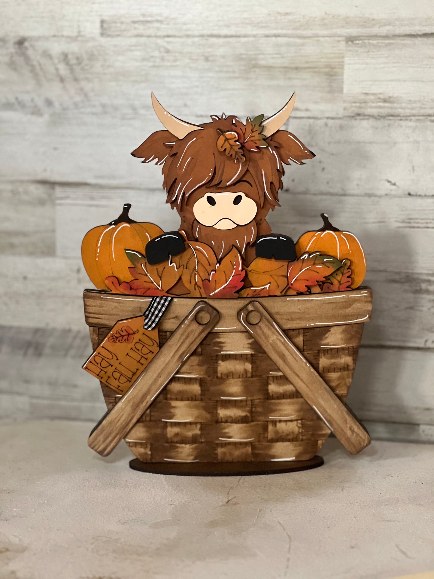 Highland Cow Basket Insert