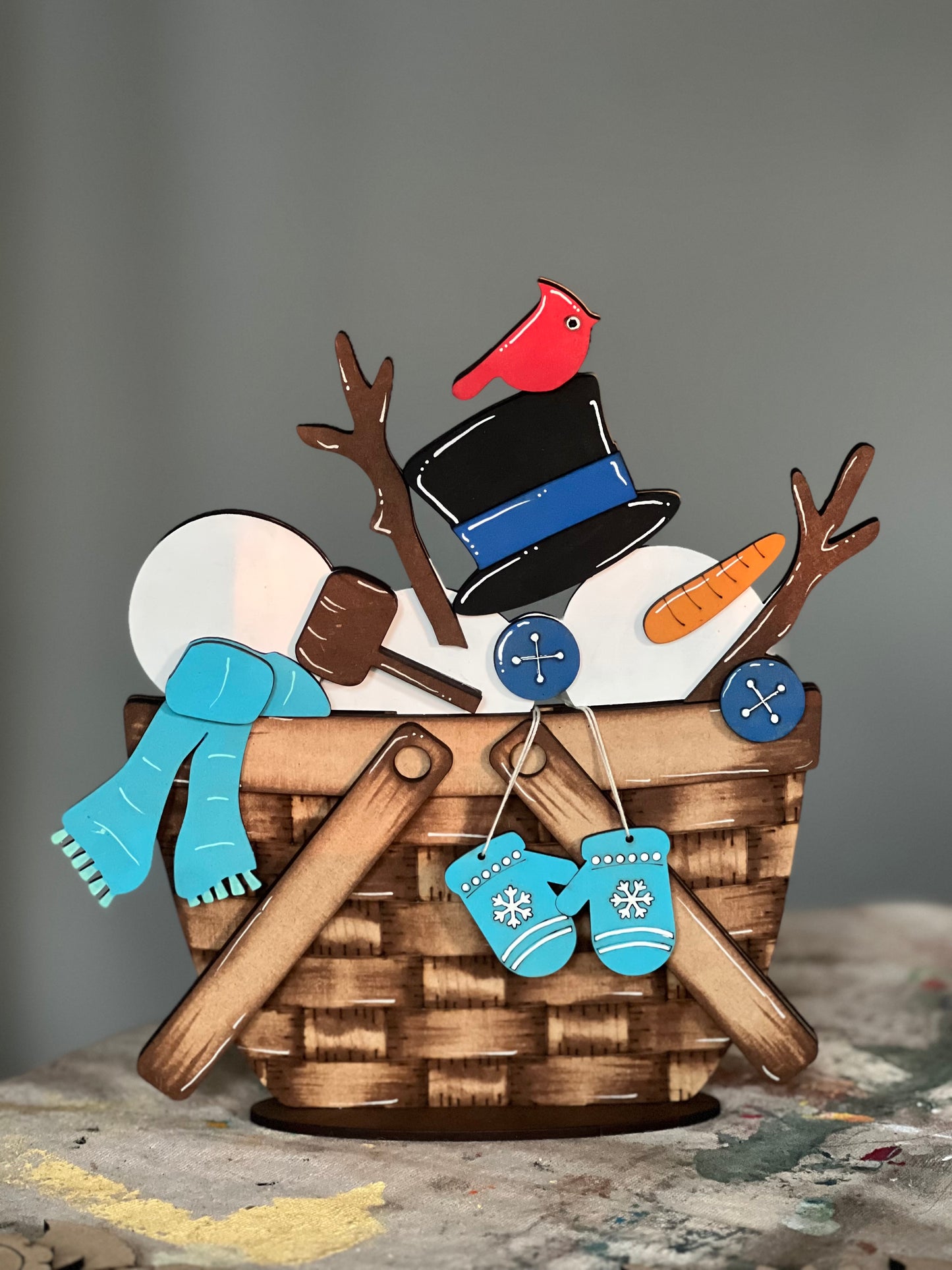 Melting Snowman Basket Insert