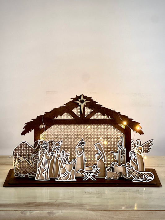 Rattan Nativity Scene