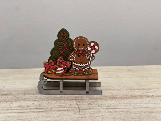 DIY 3D Gingerbread Sled Paint Kit