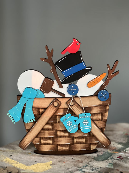 Melting Snowman Basket Insert