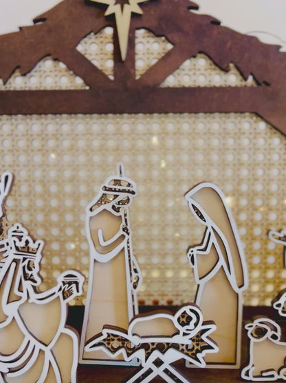 Rattan Nativity Scene